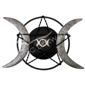 WALL PLAQUE - TRIPLE MOON IRON 9.5"DIA