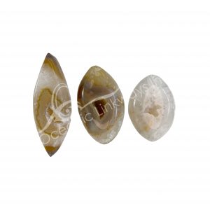 (CLOSE OUT) SLICE - AGATE EYES POLISHED WITH DRUSE 3-5"L