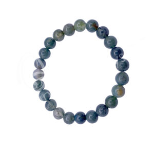 Green Moss Agate Beads Bracelet (8-8.5 mm) 7.15-7.25"
