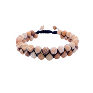 BRACELET - DOUBLE ROW ADJUSTABLE AVENTURINE, ORANGE (6 MM) 6.75-10.25"