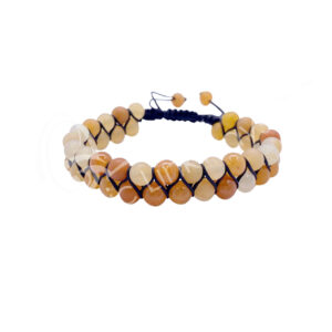 (CLOSE OUT) BRACELET - DOUBLE ROW ADJUSTABLE AVENTURINE, RED (6 MM) 6.75-10.25"