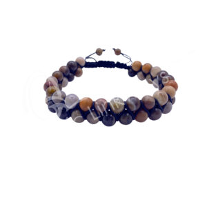 BRACELET - DOUBLE ROW ADJUSTABLE PETRIFIED WOOD (6 MM) 6.75-10.25"