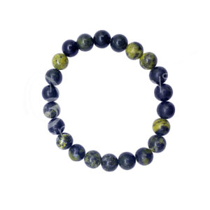 BRACELET - SERPENTINE WITH MAGNETITE (8-8.5 MM) 7.15-7.25"
