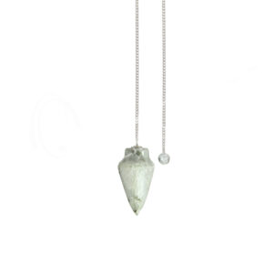 PENDULUM - TEARDROP MOONSTONE, RAINBOW PLAIN CHAIN 9"L