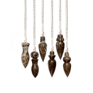 Coconut Wood Mixed Shapes Pendulum with Plain Chain