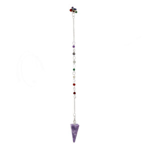 Lepidolite Hexagonal Pendulum with Chakra Chain