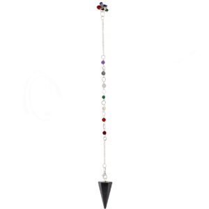 Shungite Hexagonal Pendulum with Chakra Chain