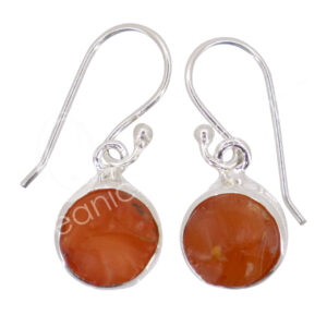 STERLING SILVER - EARRINGS NATURAL CARNELIAN 25-30 MM L
