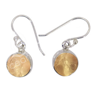STERLING SILVER - EARRINGS NATURAL CITRINE 25-30 MM L