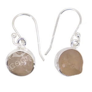 STERLING SILVER - EARRINGS NATURAL ROSE QUARTZ 25-30 MM L