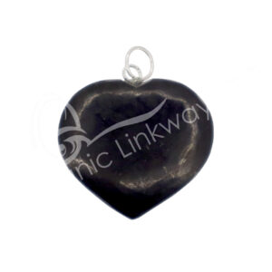 PENDANT - HEART SHUNGITE (PK 6) 0.75"