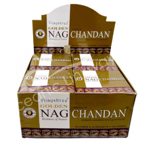Chandan Incense Cones Golden Nag Collection Pack of 12