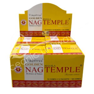 Temple Incense Cones Golden Nag Collection Pack of 12
