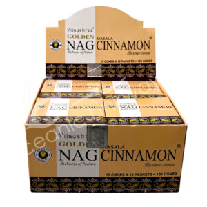 Cinnamon Incense Cones Golden Nag Collection Pack of 12