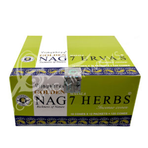 7 Herbs Incense Cones Golden Nag Collection Pack of 12