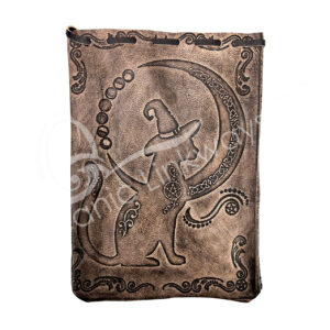 Brown Leather Bag with Black Cat
