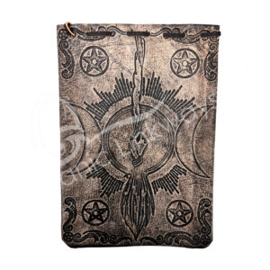 Brown Leather Bag with Witch's Broom 4.75-5″W X 7″H Pack of 3