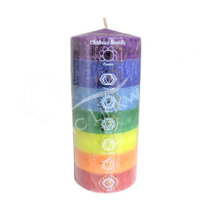 Chakra Layers Pillar Candle 3"Dia. X 6"H