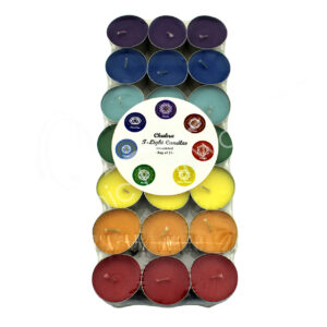 Big Tealight Chakra Unscented Candle 1"H X 1.5"Dia.