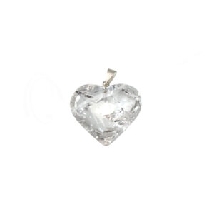 Cracked Crystal Quartz Heart Pendant