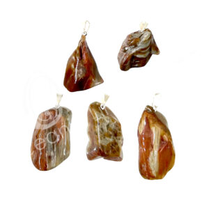 Polished Amphibole Quartz Tumbled Stone Pendant