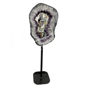 Amethyst Geode Mirror Mixed with and without Metal Stand