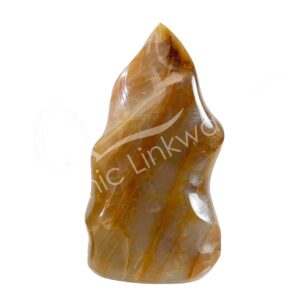 Polished Peach Moonstone Flame Shape