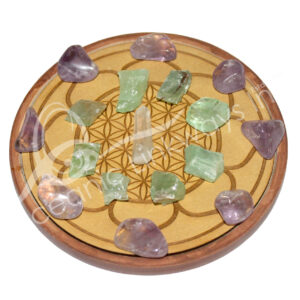 Wood Plaque for Healing Crystal Grid
