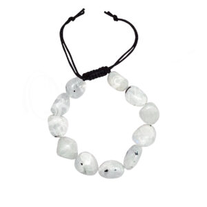 Rainbow Moonstone Tumbled Stones Adjustable Bracelet