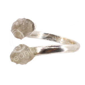 Smoky Quartz Adjustable Metal Ring 20-22 mm Diameter