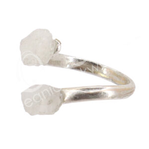 Rainbow Moonstone Adjustable Metal Ring 20-22 mm Diameter