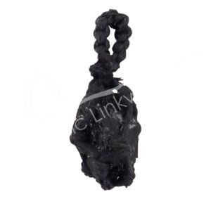 PENDANT - THREAD CAGE TOURMALINE, BLACK ROUGH 1.5-2"
