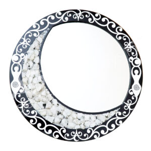 MIRROR - MOON MOONSTONE,  RAINBOW 13.5"DIA.