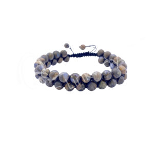 (CLOSE OUT) BRACELET - DOUBLE ROW ADJUSTABLE GLAUCOPHANE (6 MM) 6.75-10.25"