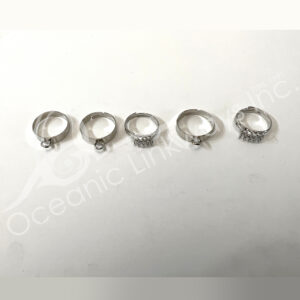 (CLOSE OUT) RING - MIXED DESIGNS ADJUSTABLE (PK 5) 17-20 MM DIA
