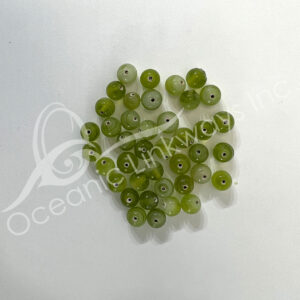 (CLOSE OUT) BEADS - GREEN GLASS (PK 20) 0.5"DIA