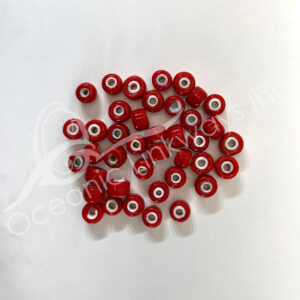 (CLOSE OUT) BEADS - RED GLASS (PK 20) 0.5"DIA