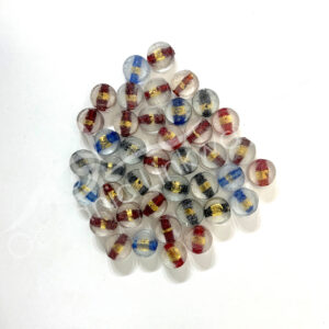 (CLOSE OUT) BEADS - TRANSLUCENT GLASS MIXED COLORS (PK 20) 12 MM DIA