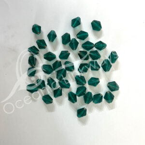 (CLOSE OUT) BEADS - GREEN, DARK GLASS (PK 20) 15 MM