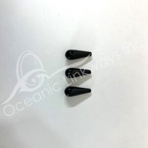 (CLOSE OUT) BEADS - BLACK GLASS TEARDROP (PK 3) 23 MM