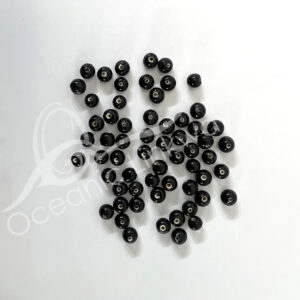 (CLOSE OUT) BEADS - BLACK GLASS (PK 20) 6 MM DIA