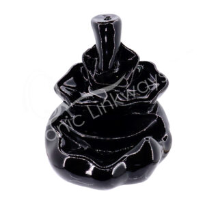 Lotus Black Ceramic Backflow Cone Burner