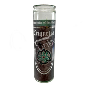 Patchouli Candle in Glass Jar with Triquetra Design 8"H X 2.25" Diameter