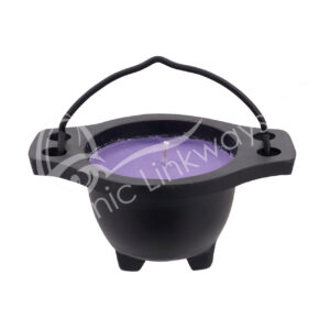 Purple Lavender Scented Candle in Cauldron 4"L X 2"H X 3"W