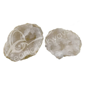 GEODE - CALCITE, WHITE CRACKED (PAIR) 1.5-2.5"