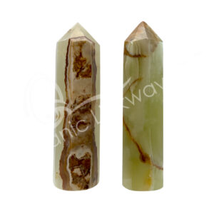 Polished Green Onyx 6 Sides Obelisk