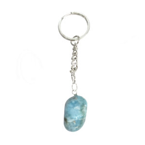 Larimar Tumbled Stone Keychain (Pack of 3)