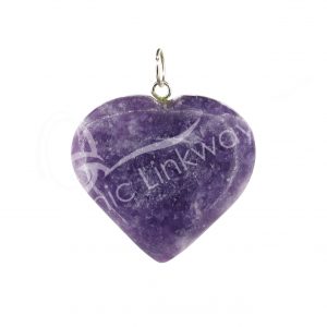 PENDANT - HEART LEPIDOLITE (PK 6) 1"
