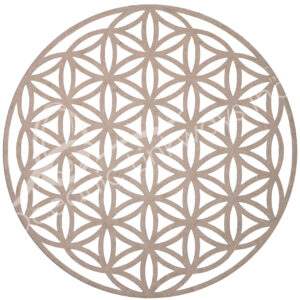 (CLOSE OUT) WALL PLAQUE - WOOD FLOWER OF LIFE (PK 2) 15"DIA.