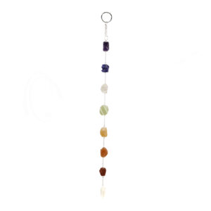 Chakra Row Natural Stones with Crystal Point Hanging